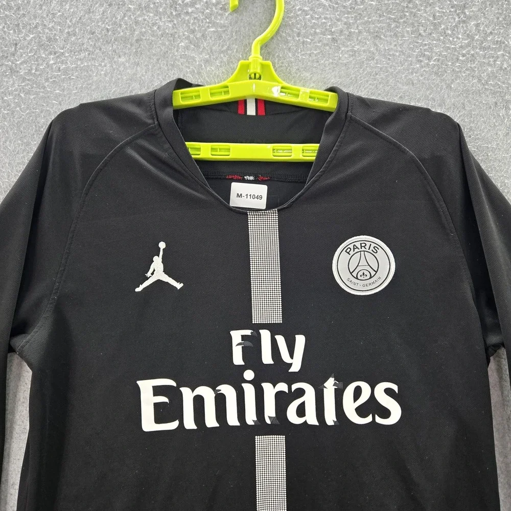 Paris Saint-Germain Men Shirt M Black Jordan Number Logo‎ Activewear Long